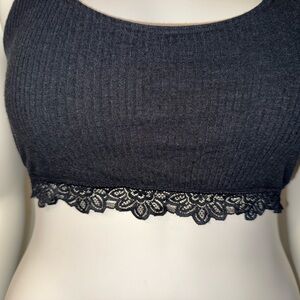 Aerie Black Lace Trim Top